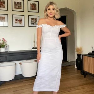 Petal & Pup white off the shoulder dress